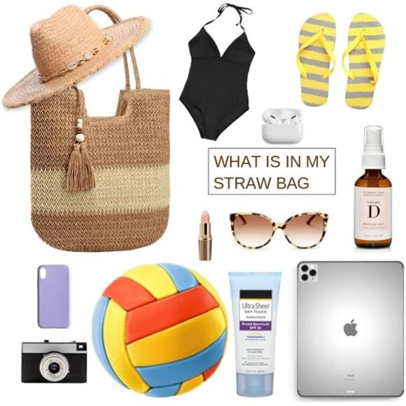 Straw Beach Bags for Vacation Holiday 01 - Picture 3 of 7